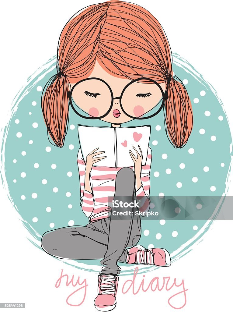 Girl with book Adult stock vector