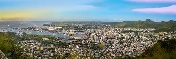 панорама порт-луи, маврикий - cannon mountain стоковые фото и изображения