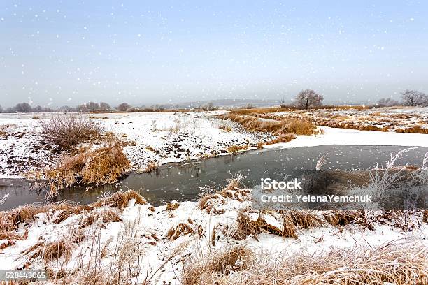 Winter Landscape Stock Photo - Download Image Now - Agricultural Field, Backgrounds, Blizzard