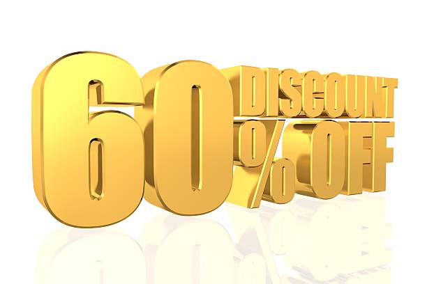 istock Discount 60 percent off. 3D illustration. 528443191