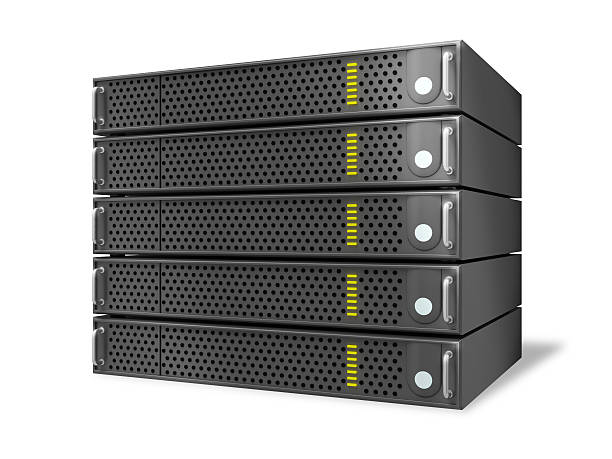 rack de servidores - network server computer tower rack fotografías e imágenes de stock