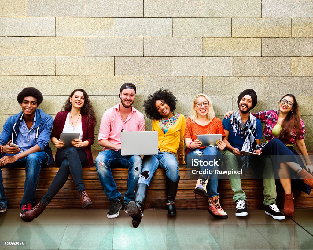 Teenagers Young Team Together Cheerful Concept University Student Stock Photo