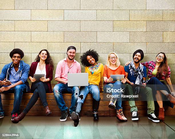 Teenagers Young Team Together Cheerful Concept Stock Photo - Download Image Now - University Student, Multiracial Group, Fun