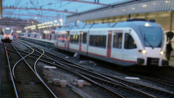 istock Looking At Train Plus Multiple Railroad Track In Venlo Netherlands.Europe 528444166