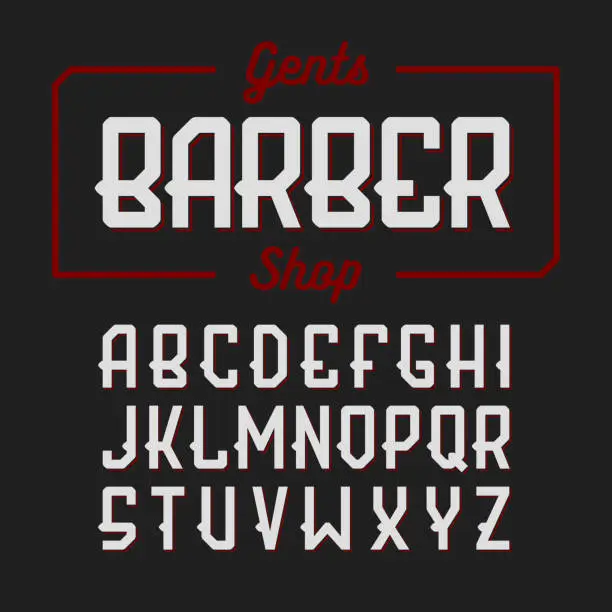 Vector illustration of Barber Shop vintage style font