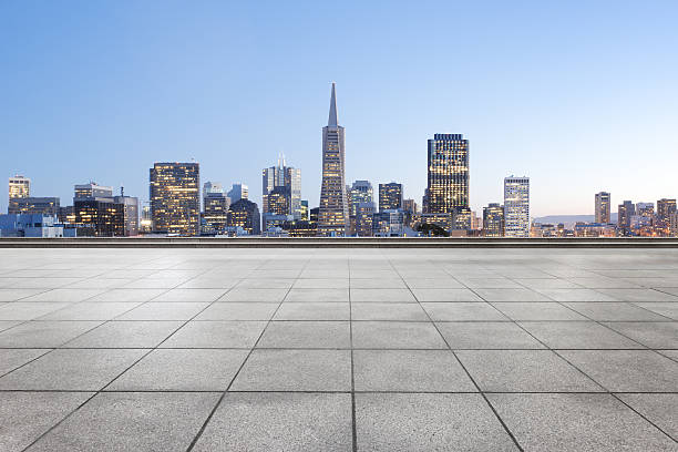 istock empty marble floor with cityscape and skyline of san francisco 528446256