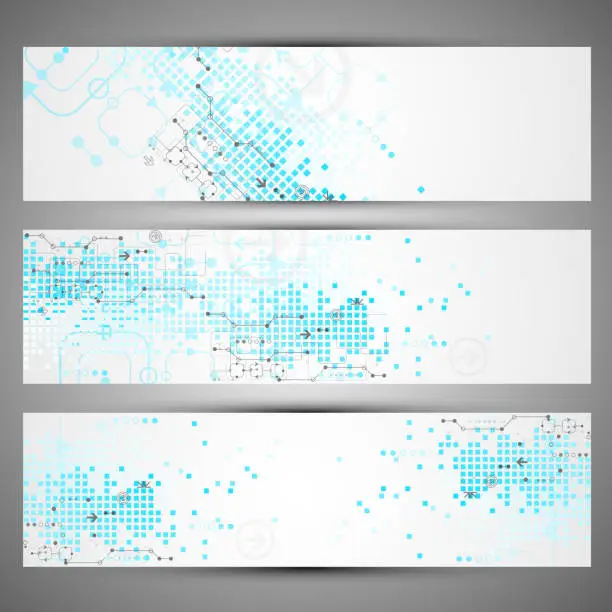Vector illustration of Set of web technology theme banners for your web site