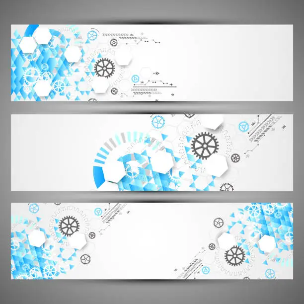 Vector illustration of Set of web technology theme banners for your web site