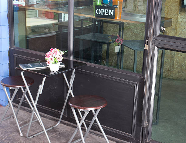 istock chair and table in outdoor cafe 528461883