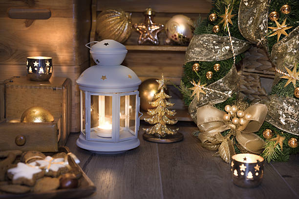 istock Christmas cookies and candles on decorated table 528465939