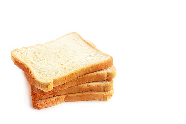 절편을 식빵 흰색 바탕에 흰색 배경 - undernourishment 뉴스 사진 이미지