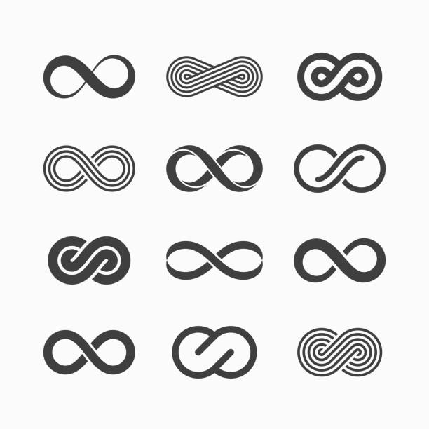 ikony symbolů nekonečna - möbiova páska stock ilustrace