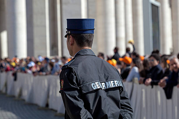 Policeman gendarmerie stock photo
