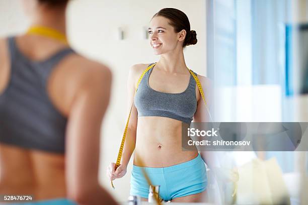 Perfect Results Of Fitness Stock Photo - Download Image Now - Women, Mirror - Object, Dieting