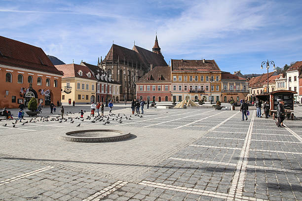 Brasov piazza principale - foto stock