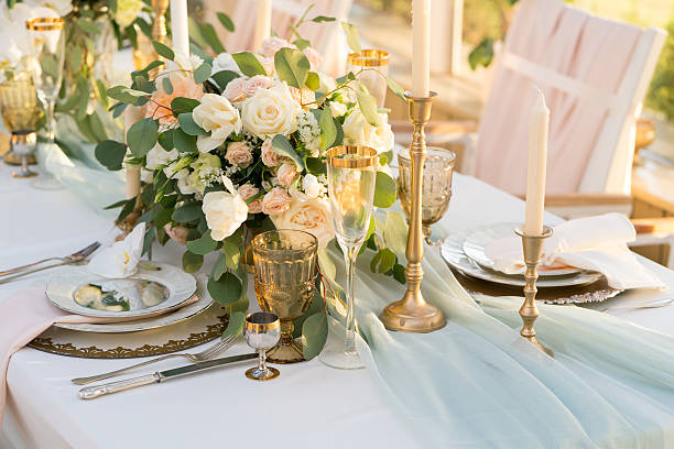 beautifully decorated table with flowers