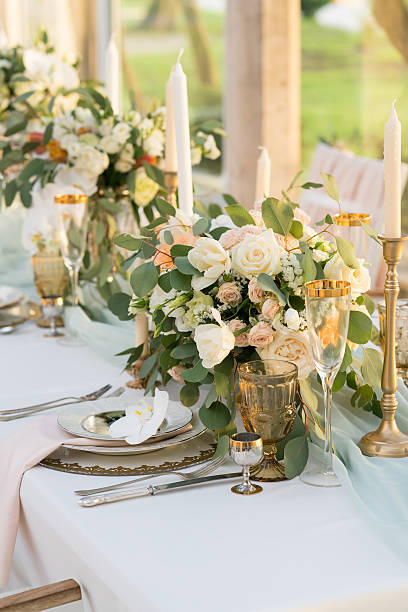 istock beautifully decorated table with flowers 528482184