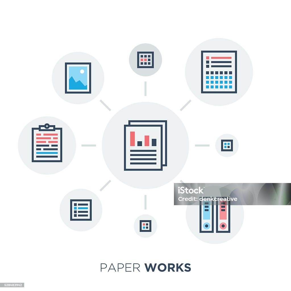 Paper Works Graphics Paper Works Stock Illustration - Download Image Now - Business ...