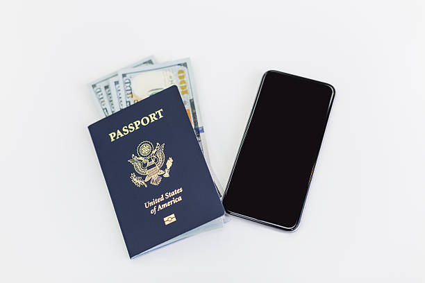 istock Passport and blank phone 528483988