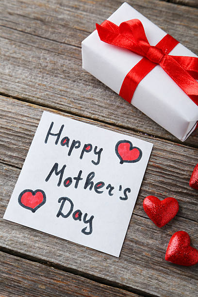 istock Happy mothers day card made by a child 528487360