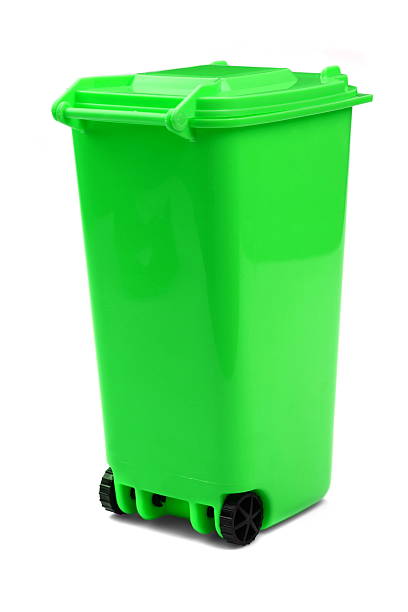 istock Green Plastic Waste Container Or Wheelie Bin, Isolated On White 528490762