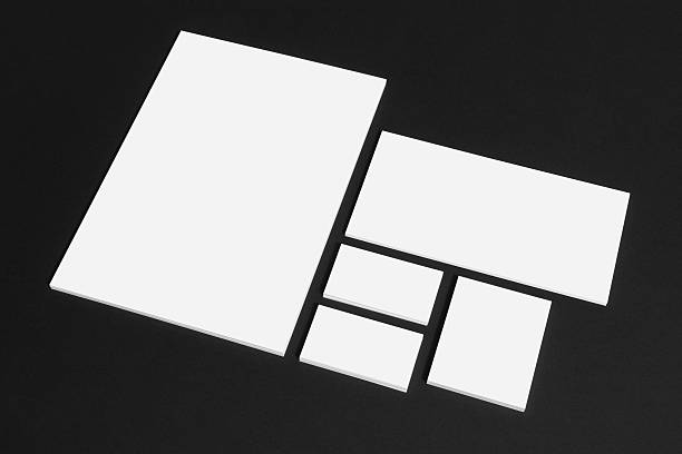 istock Blank branding mockup on black with letter. 528494126