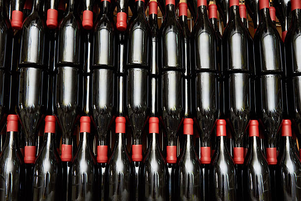 istock Wine bottles in factory 528494166