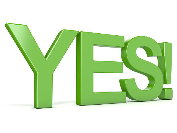 istock Green word YES. Perspective view. 3D 528494718