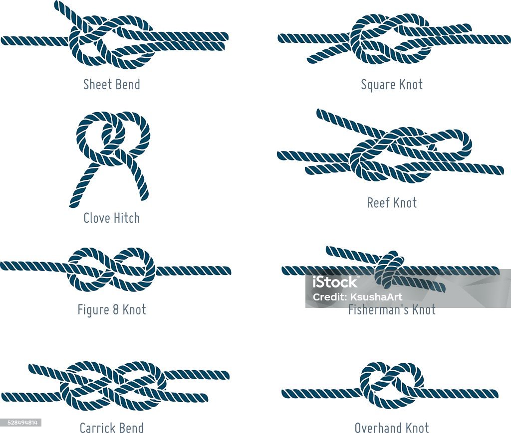 Nautical rope knots - Royaltyfri Knut vektorgrafik