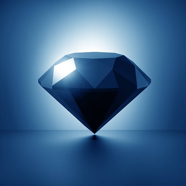 istock 3d shining blue diamond sign, illustration 528494983