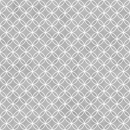Gray and White Interlocking Circles Tiles Pattern Repeat Background that is seamless and repeats