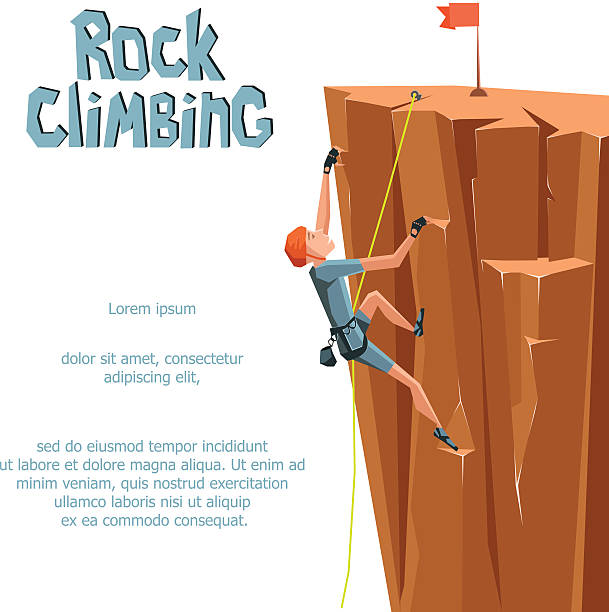 illustrations, cliparts, dessins animés et icônes de garçon escalade sur le mont rock montagne - climbing rock climbing rock mountain climbing