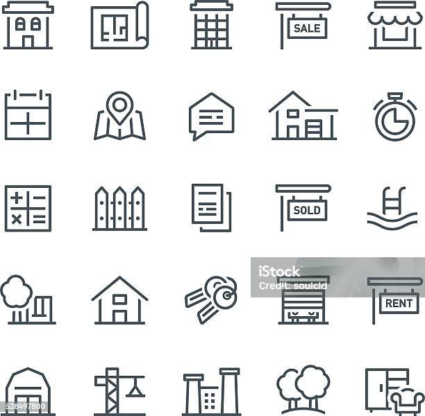 Real Estate Icons Stock Illustration - Download Image Now - Icon Symbol, Fence, Business