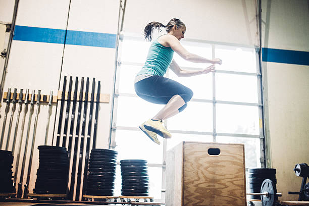 istock Mature Woman Doing Box Jumps 528498002