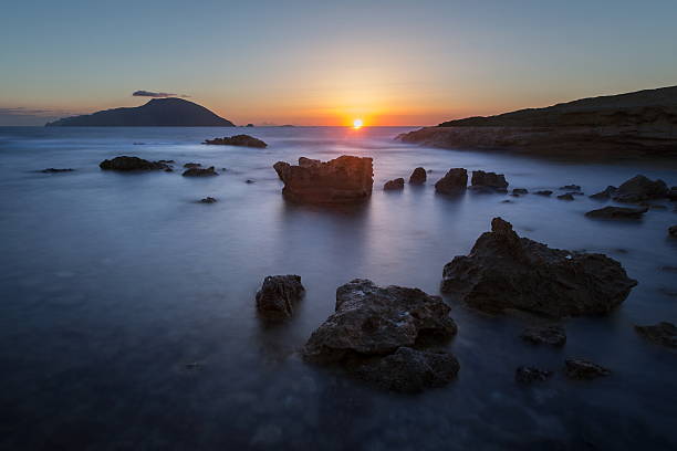 istock Rocky coast during sunset in Greece. 528498505