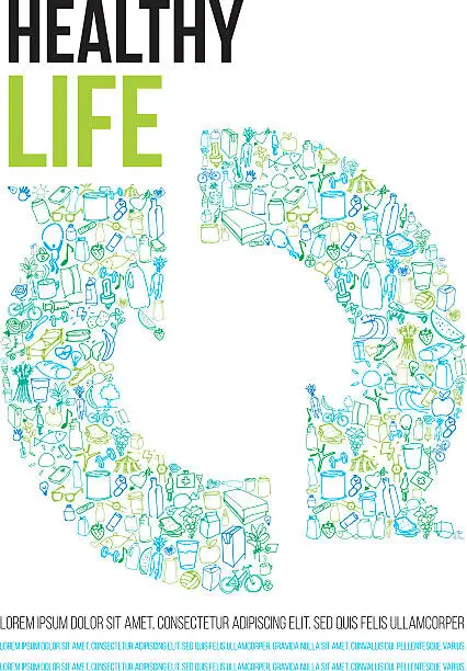 Vector illustration of Healthy life poster