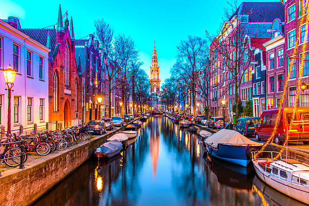 zuiderkerk en amsterdam - keizersgracht fotografías e imágenes de stock