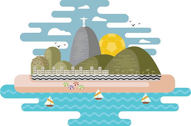 rio de janeiro, brasilien. - brazil rio de janeiro city sugarloaf mountain stock-grafiken, -clipart, -cartoons und -symbole