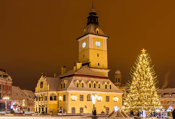 istock Brasov, Romania with an old Christmas tree 528530223