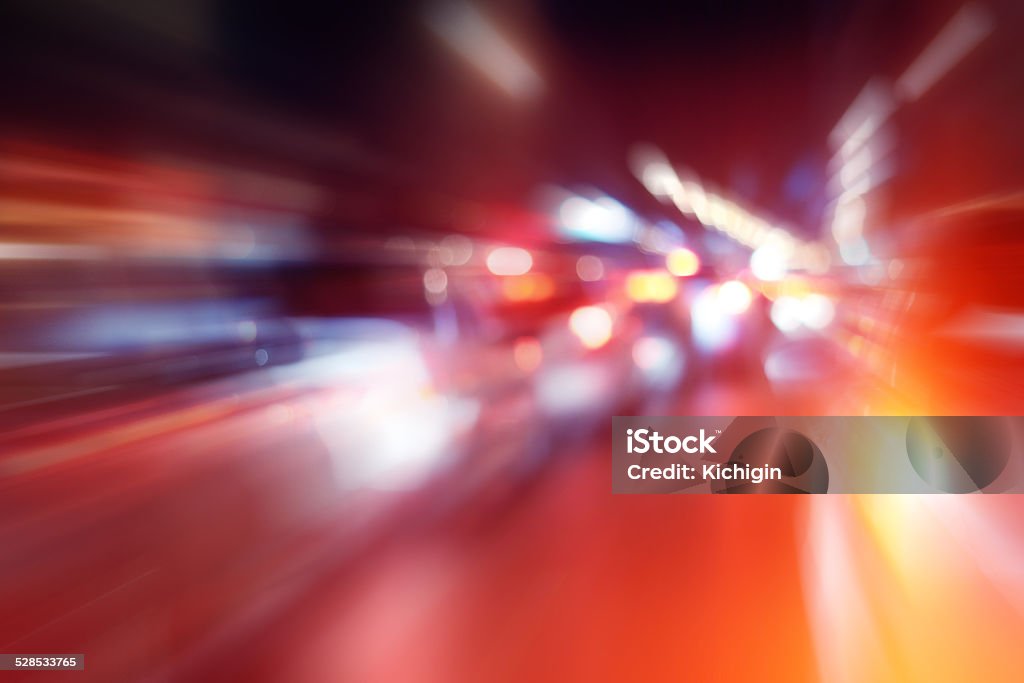 road in winter night, traffic jams, snow city Car Stock Photo