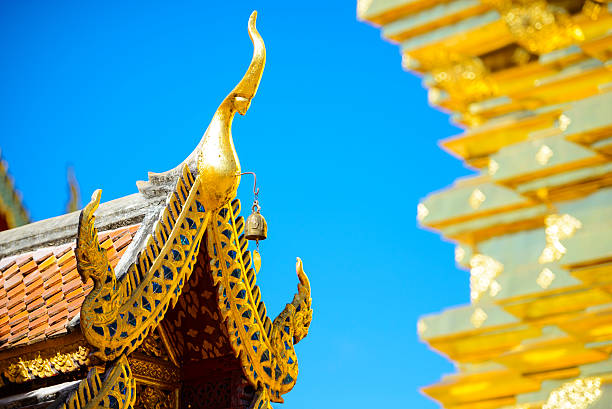 Roof of the Wat Phra That Doi Suthep is a major tourist destination of Chiang Mai, Thailand.