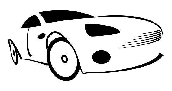 Racing car silhouette - Illustration on white