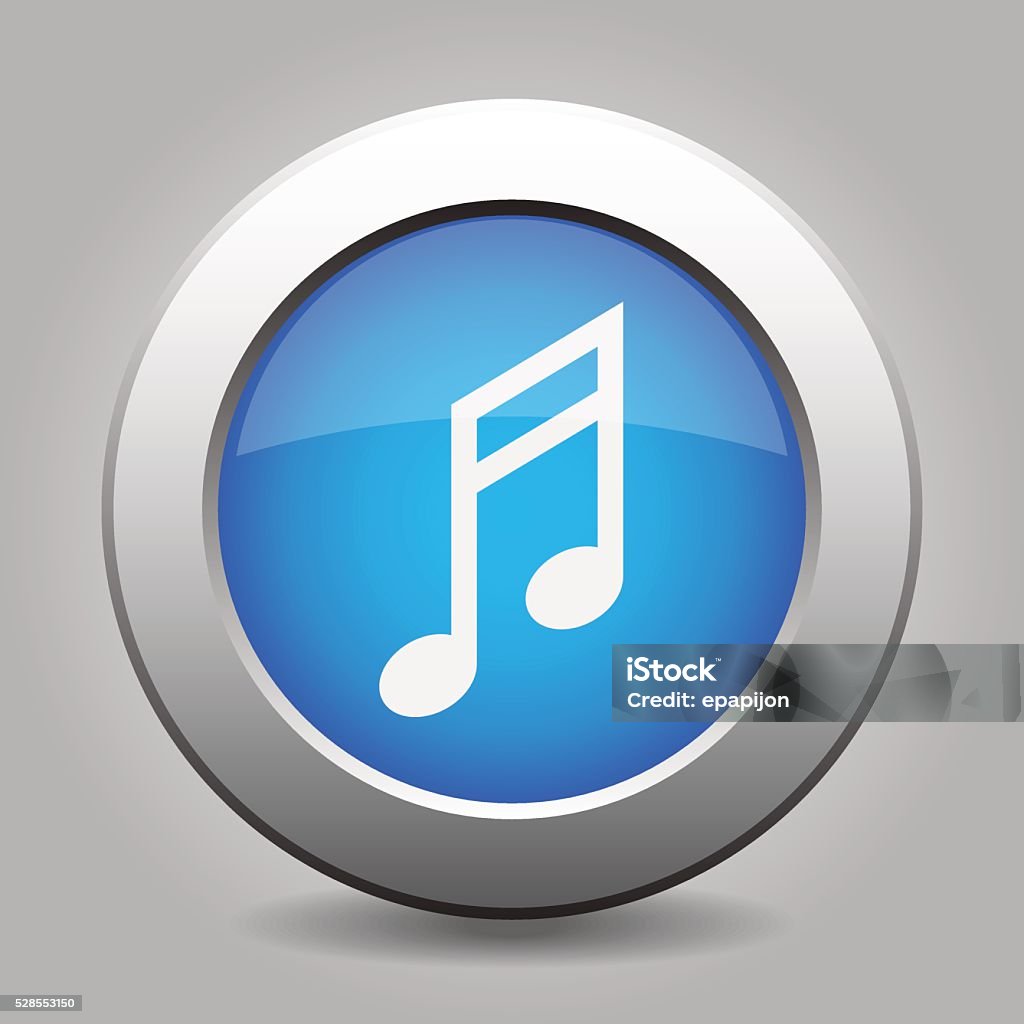Blue Notes Button Blue Metal Button With Musical Note Stock Illustration - Download Image ...