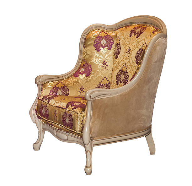 istock Textile classic light brown chair isolated 528556962