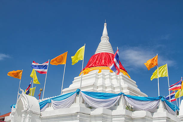 White pagoda in Ko Kret Island ,Thailand