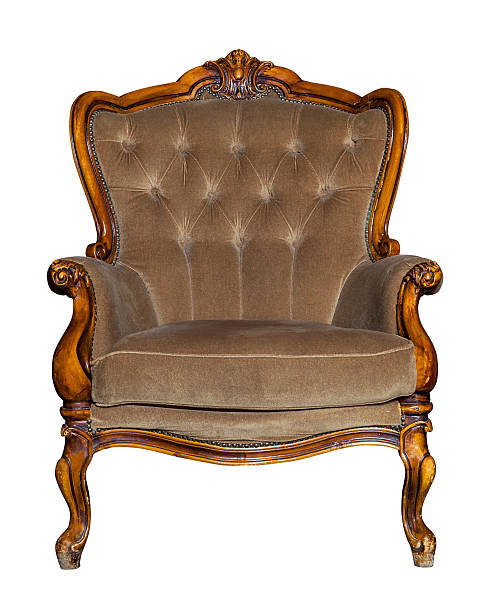 istock Textile classic brown chair isolated 528557346