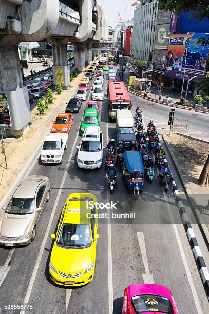 Bangkok City Traffic Congestion On Road In Bangkok Stock Photo - Download Image Now