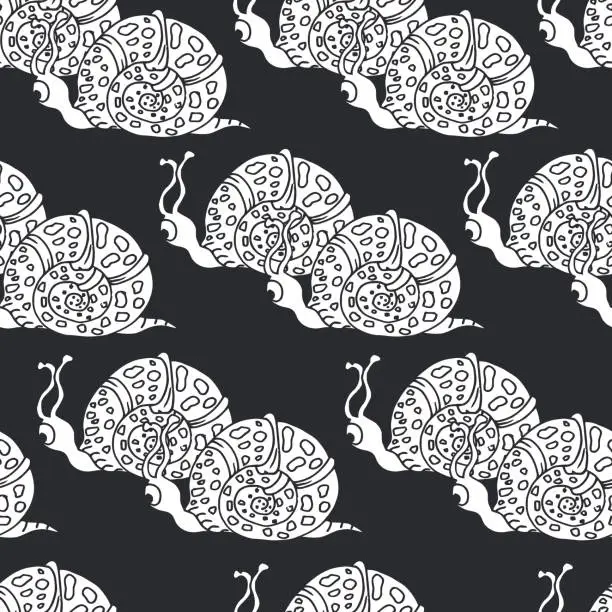 Vector illustration of Snails seamless pattern for your textile design