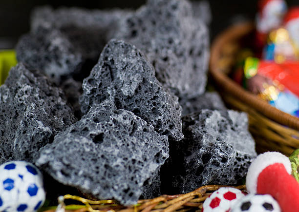 Sugar coal fro christmas stock photo