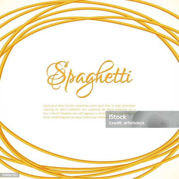 Realistic Twisted Spaghetti Pasta Circle Frame Stock Illustration - Download Image Now - Abstract, Art, Art And Craft